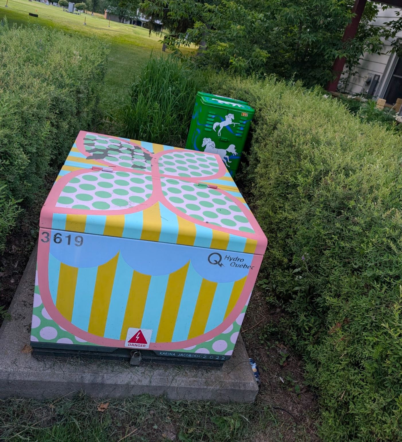 Exemple d'art urbain sur des équipements à Vieux-Bromont